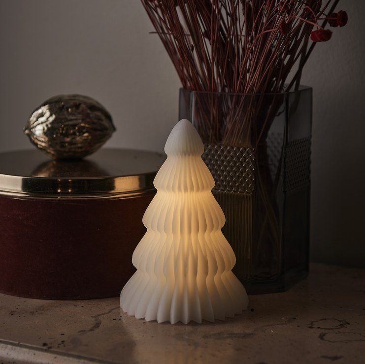 Árbol de cristal Sirius LED Claire Mini 1 LED a pilas 16cm blanco - Thumbnail 1