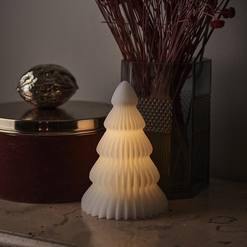 Árbol de cristal Sirius LED Claire Mini 1 LED a pilas 16cm blanco