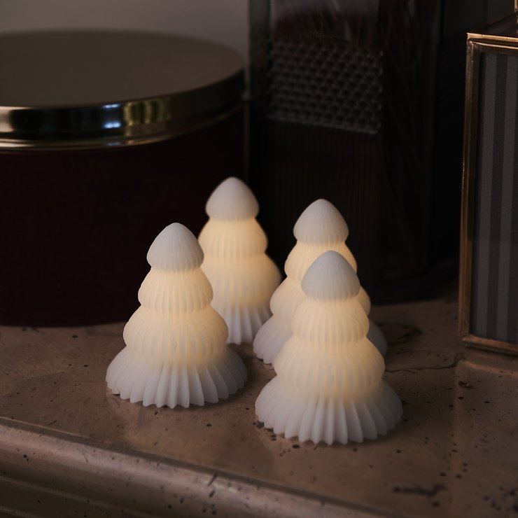 Sirius LED Bäume Claire Mini 4er Set 7cm batteriebetrieben weiß - Thumbnail 1