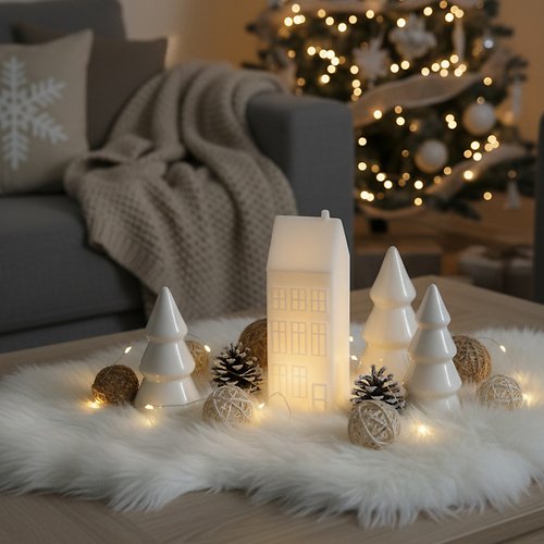 Sirius LED casa Copenaghen Nyhavn casa di città 17,5 cm vera cera bianco