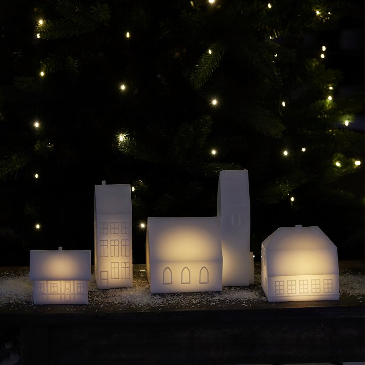 Sirius LED house Copenhagen mansion 11,5 cm vera cera bianca - Thumbnail 2