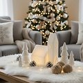 Sirius LED casa Copenhague ciudad iglesia 20 cm cera real blanco