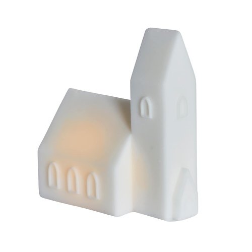 Sirius LED-Haus Kopenhagen Stadtkirche 20 cm Echtwachs weiß