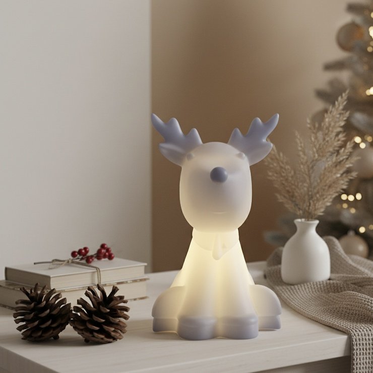 Sirius LED figura decorativa Naja reno 11,6 cm cera real blanco - Thumbnail 1