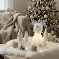 Sirius LED Figurine décorative Naja Renne 14 cm cire véritable blanche
