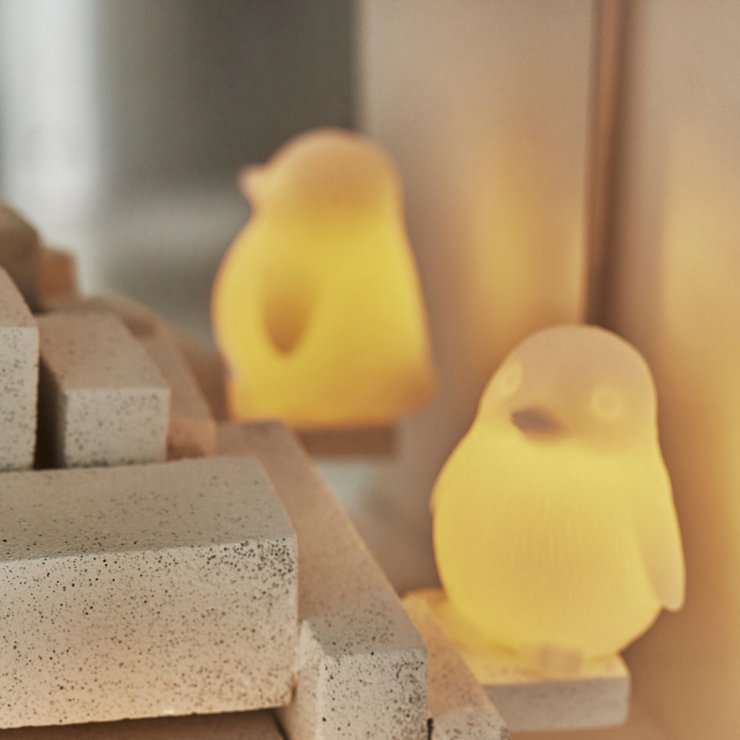 Sirius Figurine décorative LED Pingouin Lou 10 cm cire véritable blanche - Thumbnail 2