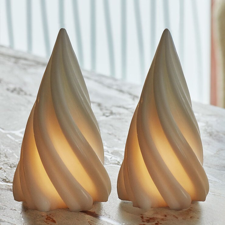 Sirius LED tree Olina Mini set of 2 real wax 8 cm white - Thumbnail 2