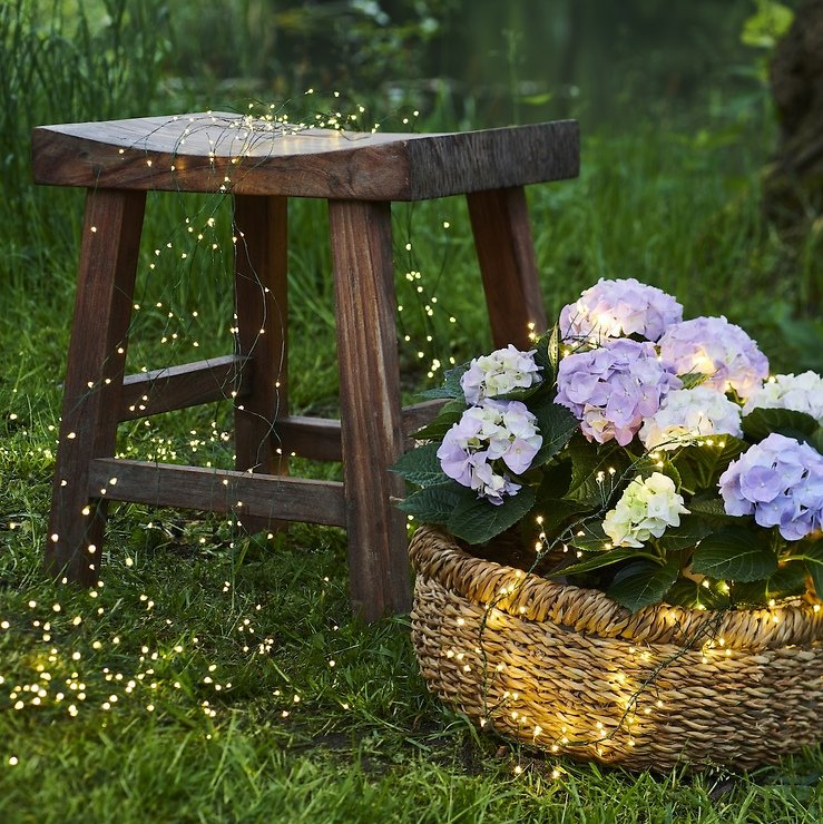 Sirius Lichterkette Knirke 350 LED warmweiß an 15 Metallsträngen grün außen - Thumbnail 1