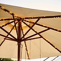 Sirius LED Lichterkette Knirke Sonnenschirm Solar 96 LED warmweiß 8 x 1,5 m silber