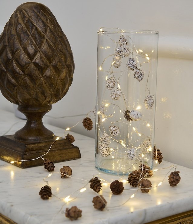 Sirius Guirlande lumineuse Molly Garland 20 LED 2m à piles brun enneigé intérieur - Thumbnail 1