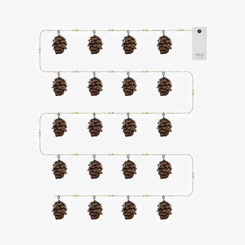 Sirius Molly LED-Lichterkette batteriebetrieben – Innen, 20 LEDs, 2 m, Warmweiß, Braun