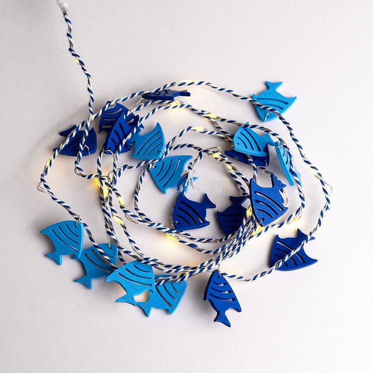 Sirius wróżka Selma rybka 20 LED 2 m zasilana bateryjnie niebieska - Thumbnail 2