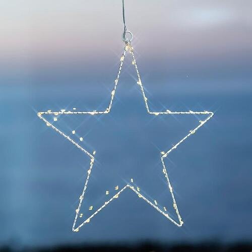 Sirius LED star Liva Star mała 40 LED zasilana bateryjnie metalowa biała