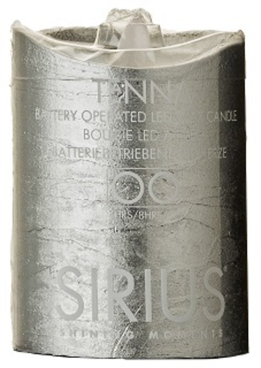 Candela Sirius LED Sara 7,5 x 10cm Timer argento metallizzato - Pic 1