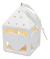 Lanterne Sirius Deco Olina Heart 10,5 cm 1 LED céramique blanche - Thumbnail 1