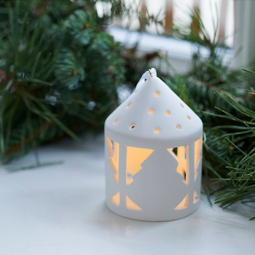 Sirius Deco Lantern Olina Tree 10,3 cm 1 LED Ceramic white