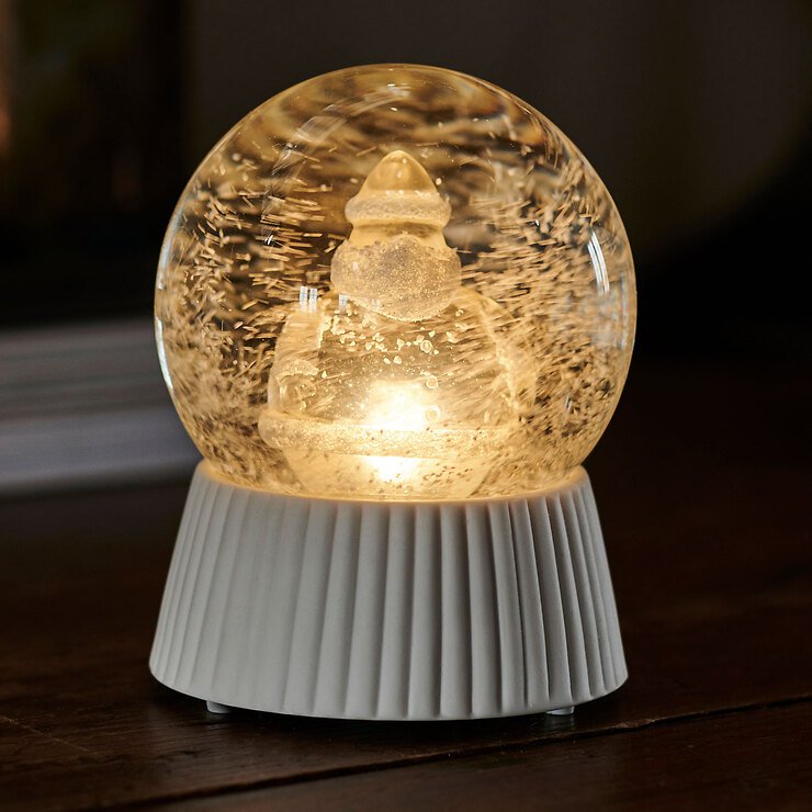 Sirius LED kula śnieżna Santa Snow Globe 13cm biała - Thumbnail 1