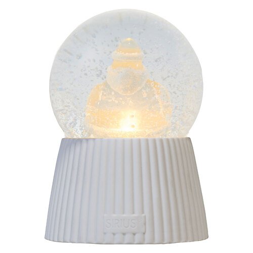 Sirius LED snow globe Santa 12,5cm white