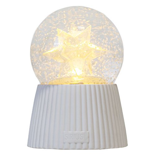 Sirius LED Schneekugel Capella Stern 14,5 cm weiß