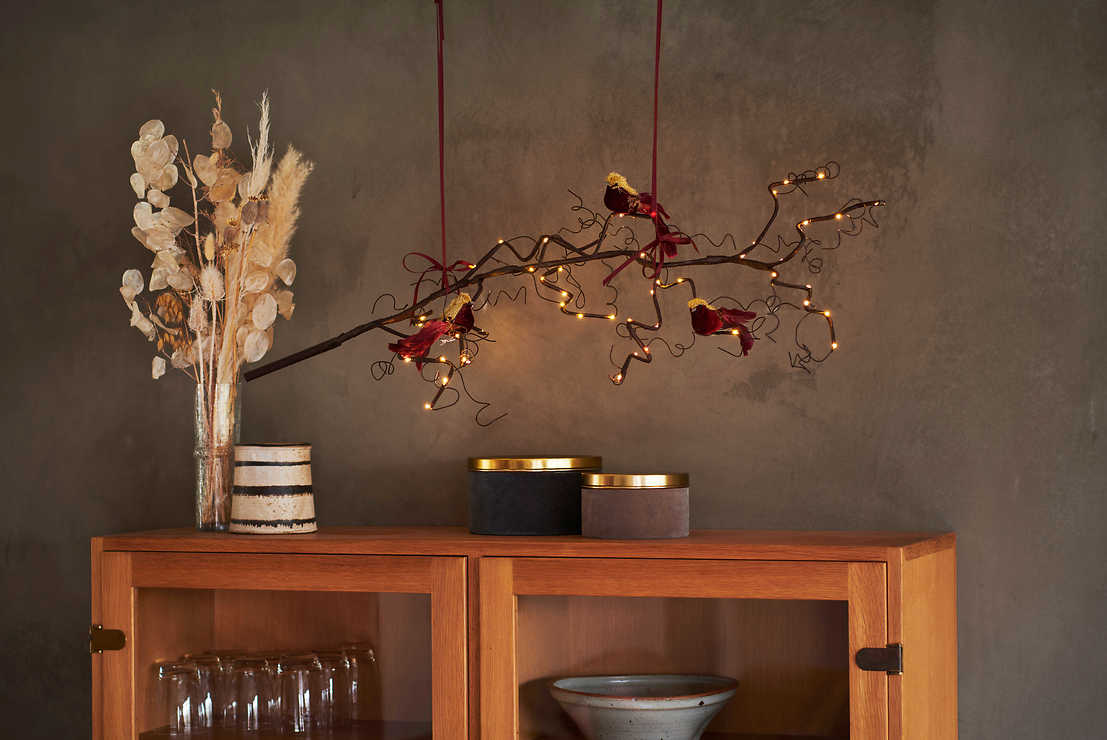 Sirius LED Zweig Rasmine 66 LED 90 cm batteriebetrieben braun - Thumbnail 5