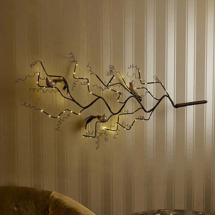 Sirius LED Zweig Rasmine 66 LED 90 cm batteriebetrieben braun - Thumbnail 3