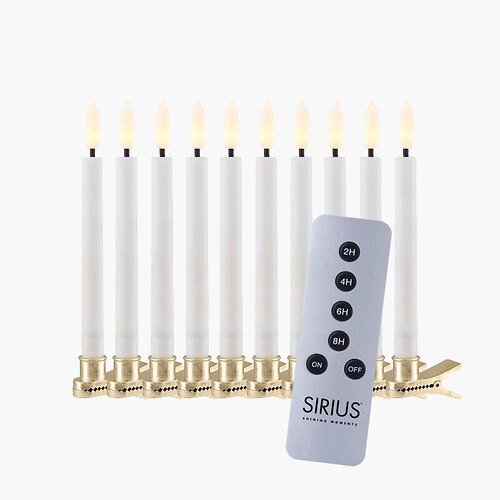 Sirius LED tree candles silence battery operated 10 pieces 11m white