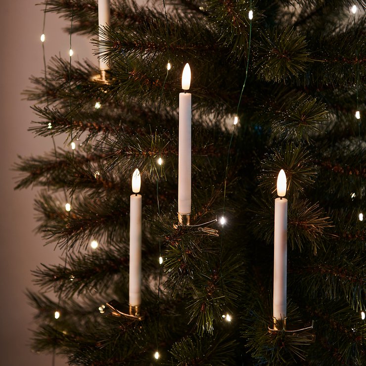 Sirius LED árbol de velas silencio a pilas 10 piezas 11m blanco - Thumbnail 1