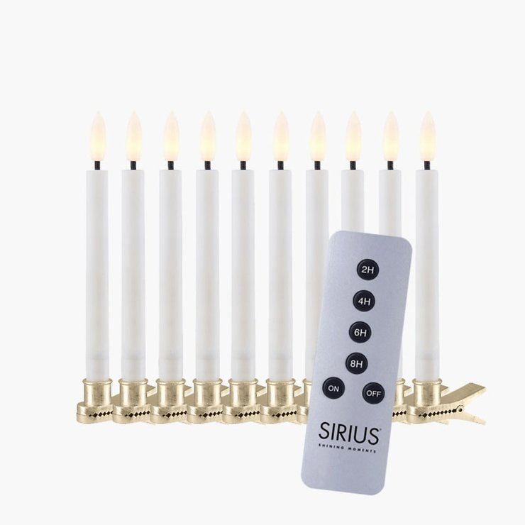 Sirius LED árbol de velas silencio a pilas 10 piezas 11m blanco - Thumbnail 2