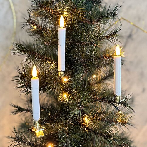 Sirius LED candele per albero Sille bianco caldo set di 10 12,8 cm cera vera bianco