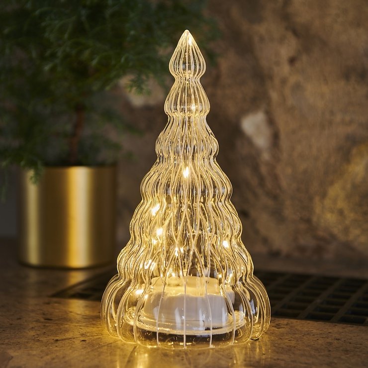 Sirius LED szklana choinka Lucy 15 LED 23,5cm zasilana bateryjnie przezroczysta - Thumbnail 1