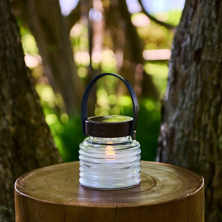 Lanterne solaire Sirius Aston 1 LED 12 x 12 cm brun noir - Thumbnail 1