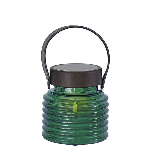 Sirius Aston Solar LED Glaslaterne 12 cm Amber Outdoor Gartenleuchte grün