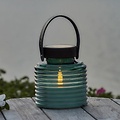 „Sirius Aston Solar“ LED stiklinis žibintas, 16 cm, gintaro spalvos, lauko sodo šviestuvas, žalias - Thumbnail 1