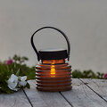 Sirius Aston Solar LED-glaslykta 12 cm, bärnstensfärgad, utomhusbelysning för trädgården - Thumbnail 1