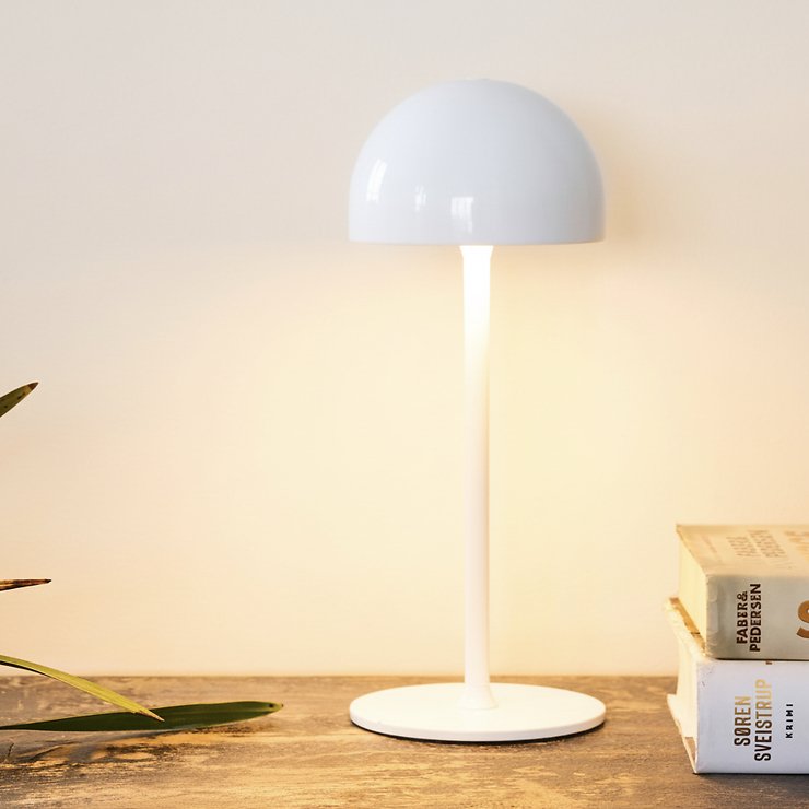 Lámpara de mesa LED recargable Sirius Tim 30 cm blanca - Thumbnail 1