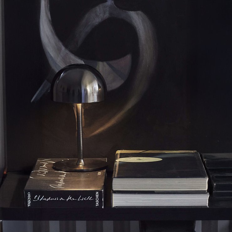 Sirius Akku Lampe de table LED Tim 22 cm Nickel noir - Thumbnail 2