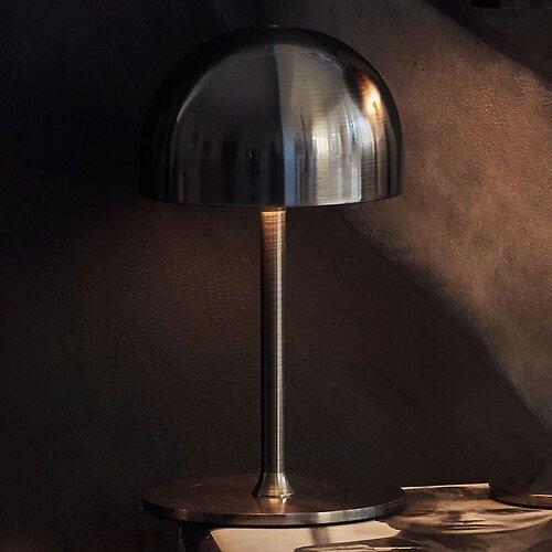 Lámpara de mesa LED recargable Sirius Tim 22 cm níquel negro