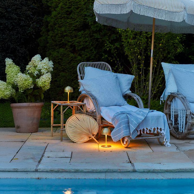 Lámpara de mesa LED recargable Sirius Tim 22 cm latón - Thumbnail 2