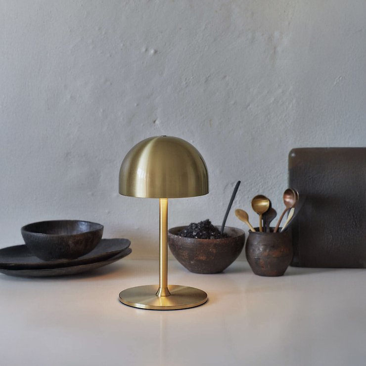 Lámpara de mesa LED recargable Sirius Tim 22 cm latón - Thumbnail 1