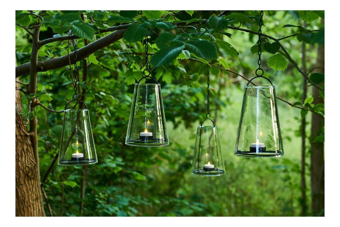 Sirius Glaslaterne Albert mit LED Teelicht 12,5 x 23 cm Metall schwarz - Thumbnail 2