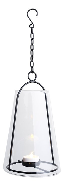 Sirius Glaslaterne Albert mit LED Teelicht 12,5 x 23 cm Metall schwarz - Thumbnail 3