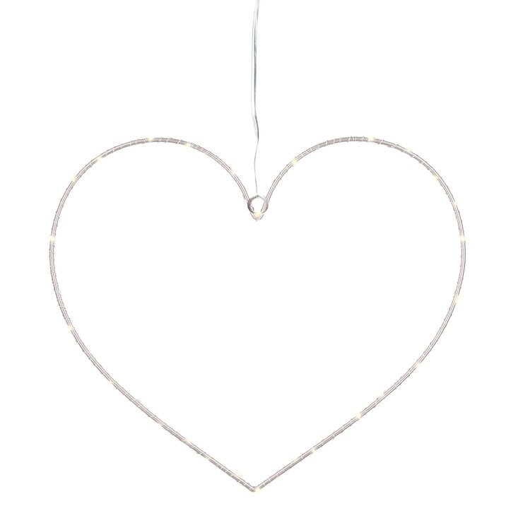 Sirius LED Light Heart Liva Heart petit 30cm à piles métal blanc - Thumbnail 1