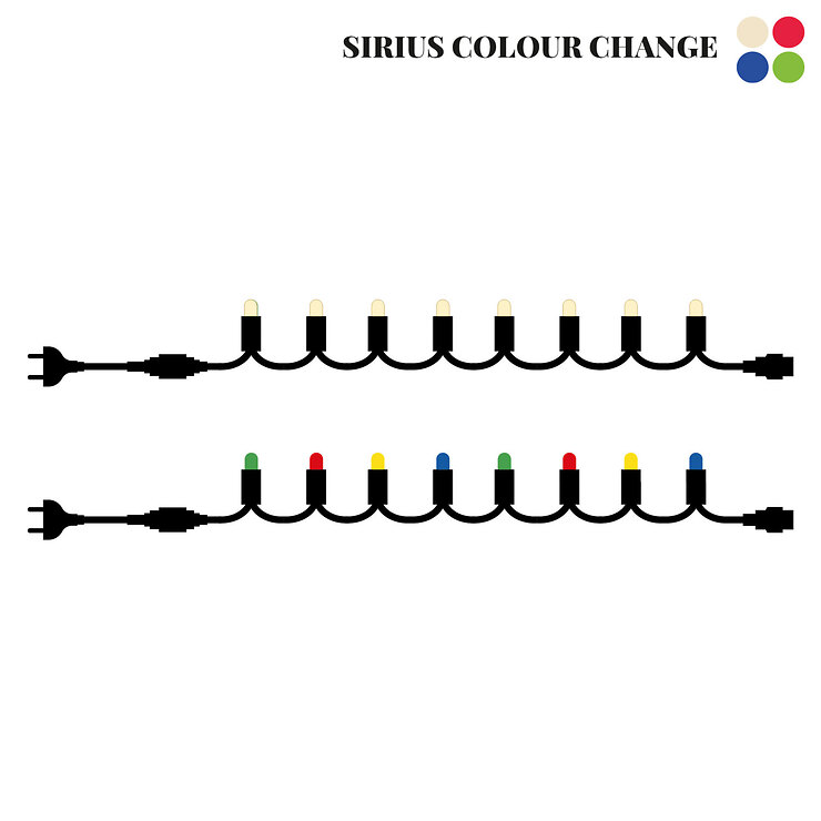 Sirius Tech-Line Lichterkette Start-Set 45 LED Farbwechsel 4,5 m außen 230V schwarz - Thumbnail 2