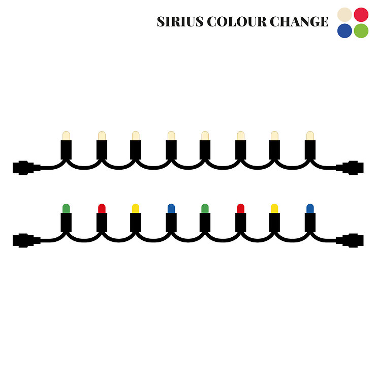 Sirius Tech-Line Lichterkette Erweiterung 200 LED Farbwechsel 20 m außen 230V schwarz - Thumbnail 2
