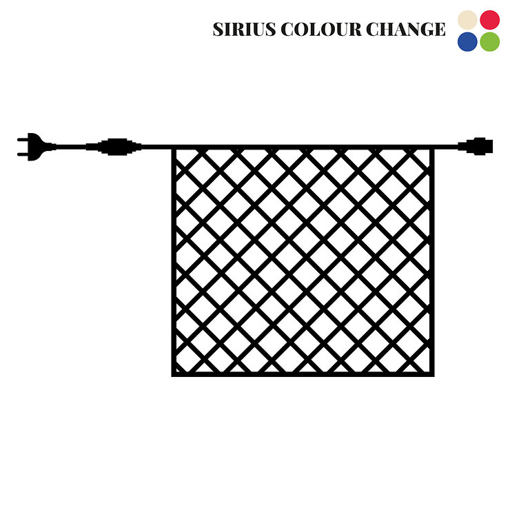 Sirius Tech-Line Lichternetz Start-Set 196 LED Farbwechsel 3 x 3 m außen 230V schwarz - Thumbnail 3