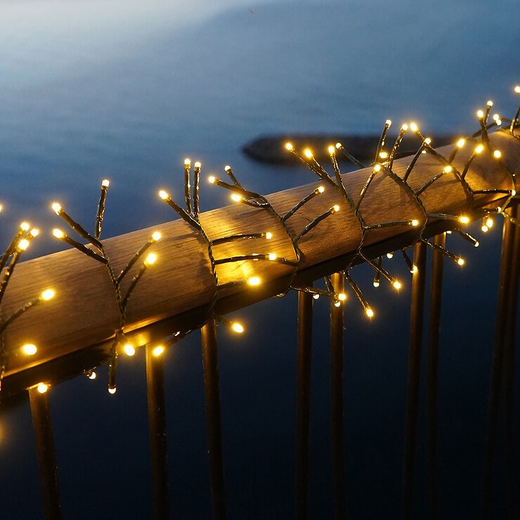 Sirius LED-Line Guirlande lumineuse Easy-Line Cluster 1000 LED blanc chaud 20 m vert extérieur - Thumbnail 1