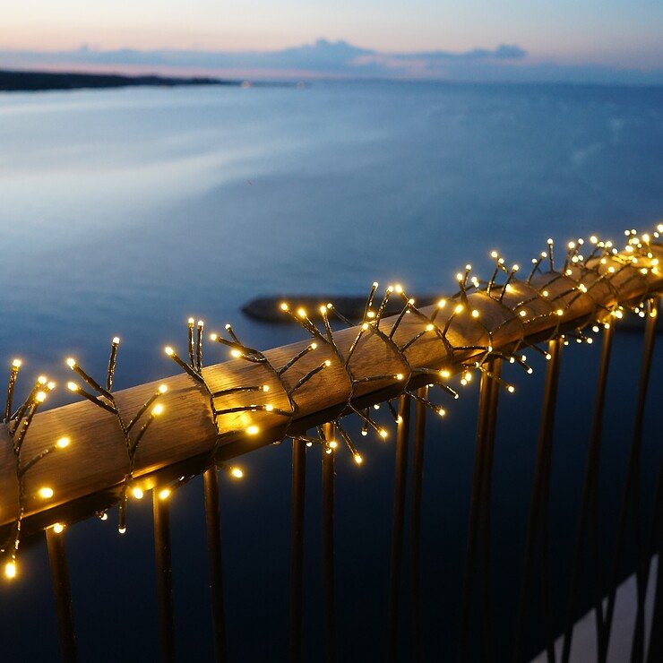 Sirius LED luci fiabesche Easy-Line Cluster 2000 LED bianco caldo 40 m verde esterno - Thumbnail 1