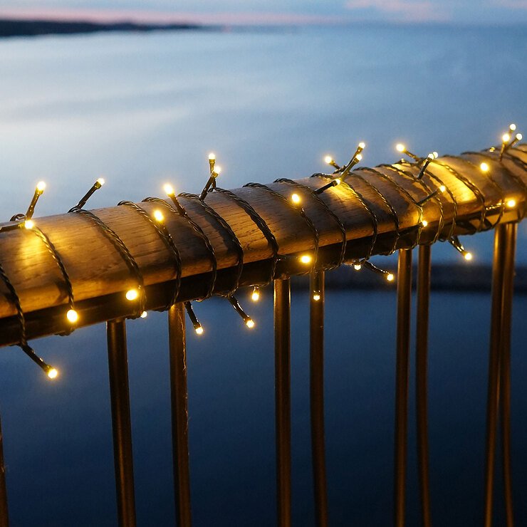 Sirius luci fiabesche Easy-Line 600 LED bianco caldo 59,9 m verde esterno - Thumbnail 1