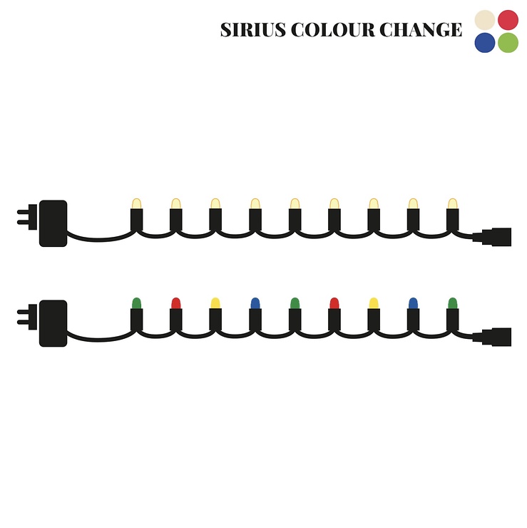 Sirius Easy-Line Connect LED-Lichterkette Start-Set 50 LED Farbwechsel 5 m grün - Thumbnail 3