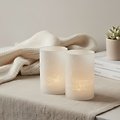 Lámpara de cristal Sirus LED Ava Wood juego de 2 10 LED 12cm cristal blanco - Thumbnail 1